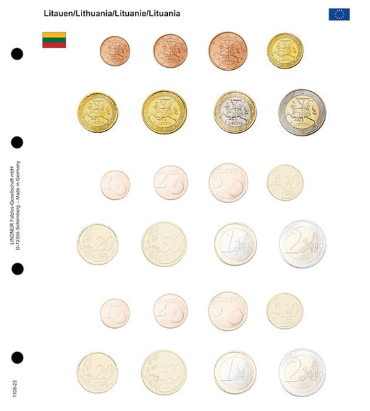 Ergänzungs-Euro-Vordruckblatt Litauen + 2 Leerfelder