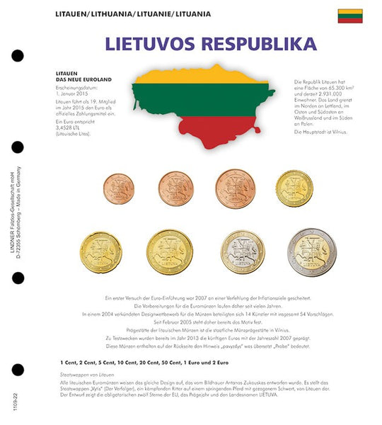 Euro-Vordruckblatt "Litauen" für karat-System