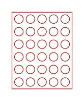 Münzenbox mit runden Vertiefungen (36 mm Durchmesser)