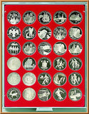 Münzenbox mit runden Vertiefungen (39 mm Durchmesser)