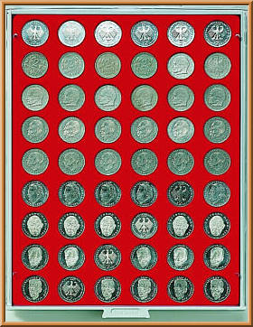 Münzenbox mit runden Vertiefungen (26,75 mm Durchmesser)