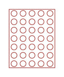 Münzenbox mit runden Vertiefungen (32,50 mm Durchmesser)
