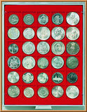 Münzenbox mit 30 quadratischen Vertiefungen 38mm