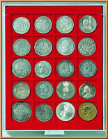 Münzenbox mit 20 quadratischen Vertiefungen 47mm