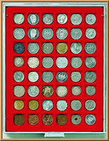 Münzenbox mit 48 quadratischen Vertiefungen 28mm