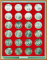 Münzenbox mit runden Vertiefungen (41 mm Durchmesser)