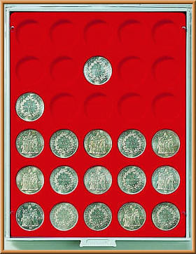 Münzenbox mit runden Vertiefungen (37 mm Durchmesser)