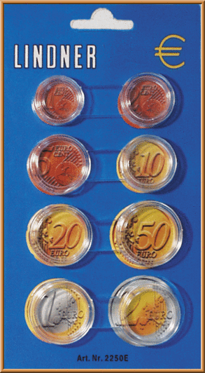 Coin capsules for 1 euro coin set