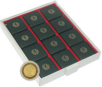 Collection box with 3 compartments including 8 variable bars