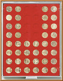 Münzenbox mit runden Vertiefungen (24,25 mm Durchmesser)