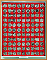 Münzenbox mit runden Vertiefungen (20 mm Durchmesser)