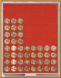 Münzenbox mit runden Vertiefungen (22,25 mm Durchmesser)