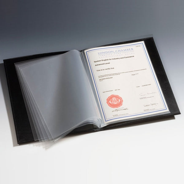 Document folder with 20 transparent pockets, DIN A4
