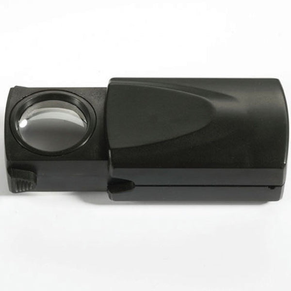 LED wind-up magnifier, 20x magnification, black