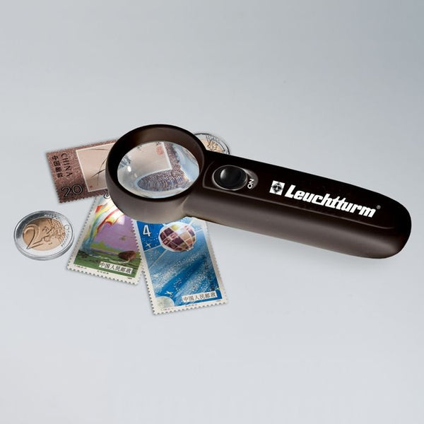 Pocket magnifier, 6x magnification, with LED lighting