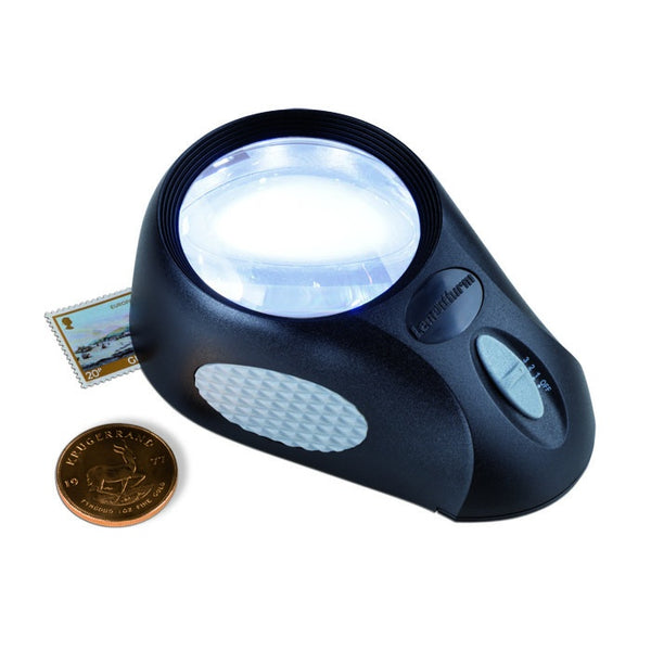 Stand magnifier with 5x magnification, 6 LEDs, 