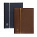 LEATHER stockbook DIN A4, 64 black pages, padded genuine leather