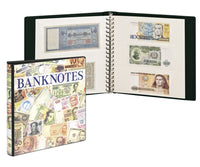 Banknotenalbum mit 10 weißen Klarsichthüllen + Kassette