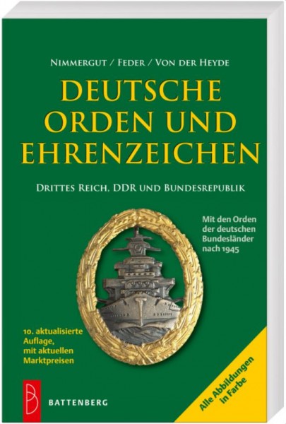Deutsche Orden und Ehrenzeichen, in Farbe. 3. Reich, DDR und BRD