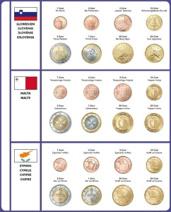 Euro-Vordruckblatt "Slowenien,Malta,Zypern" für Euro-Collection