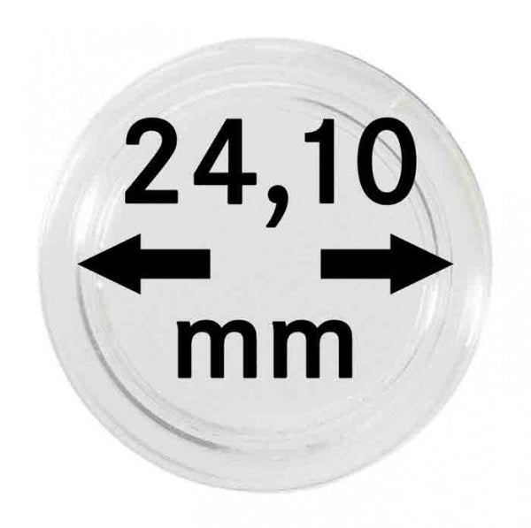 10 coin capsules, inner diameter 24.1 mm, inner height 4.5 mm