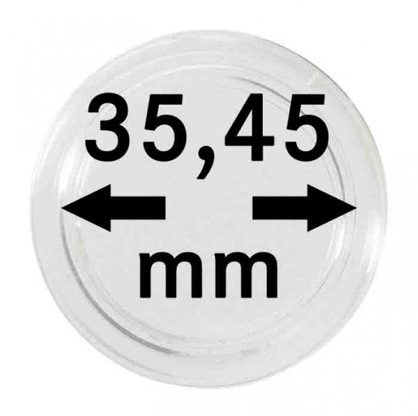10 coin capsules, inner diameter 35.45 mm, inner height 5.07 mm