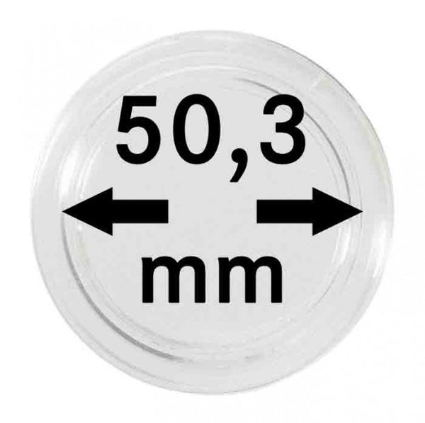 10 coin capsules, inner diameter 50.3 mm, inner height 8.5 mm