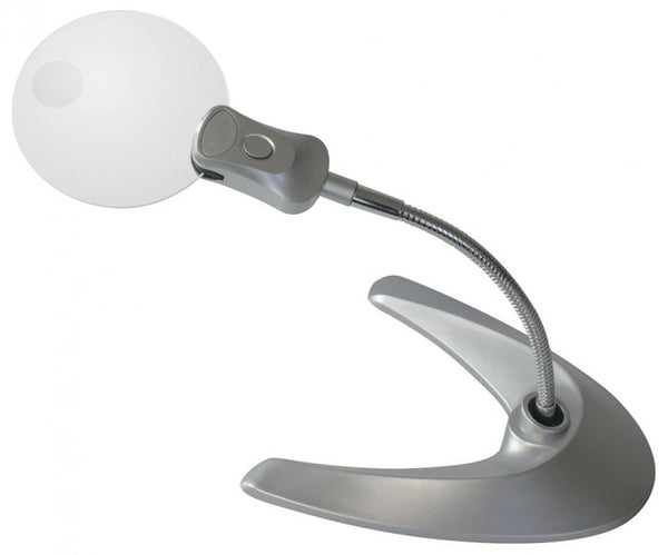 Rimless stand magnifier with LED lighting, magnification 2x / 6x