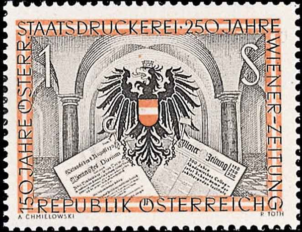 150 Jahre Österr. Staatsdruckerei, 250 Jahre "Wiener Zeitung"
