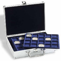 Aluminum coin case for 112 coins, including 6 coin trays in S format