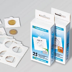 25 coin holders, self-adhesive, up to 27.5 mm Ø