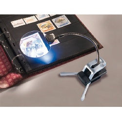 Table magnifier with flex arm, 2.5x and 5x magnification, 2 LEDs