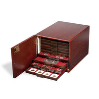Münzbox-Kabinett für 10 Standard-Münzboxen , Magahoni-farben